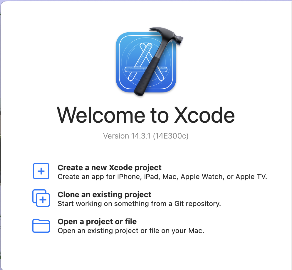 Xcode立ち上げ