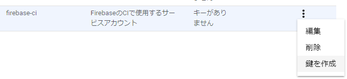 Firebase用サービスアカウントキー